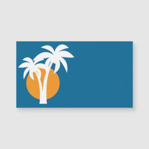 Carte Magnétique Palmiers et soleil orange