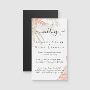 Carte Magnétique Pampas Tropical Grass Terracotta Mariage