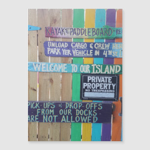 Carte Magnétique Panneau coloré Welcome Island Carribean