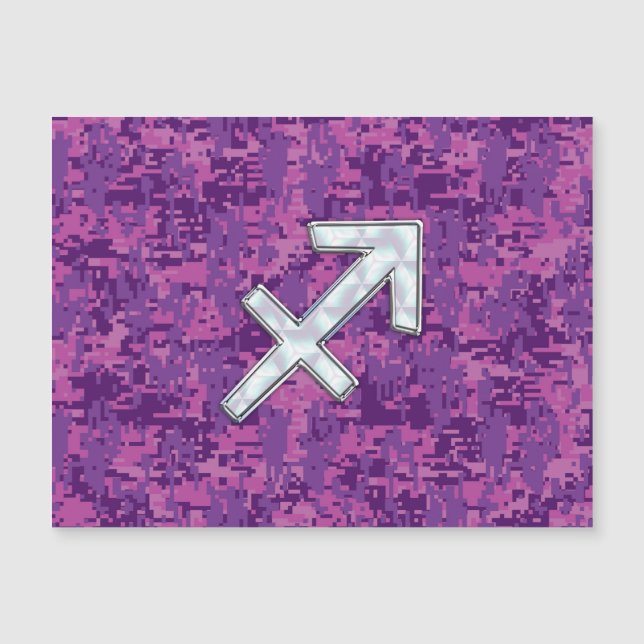 Carte Magnétique Panneau Zodiac Pearl Sagittarius Fuchsia Camo numé (Devant)