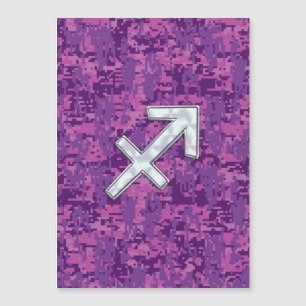 Carte Magnétique Panneau Zodiac Pearl Sagittarius Fuchsia Camo numé