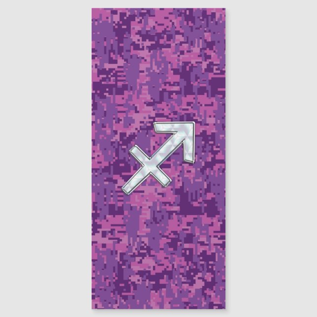 Carte Magnétique Panneau Zodiac Pearl Sagittarius Fuchsia Camo numé (Devant)