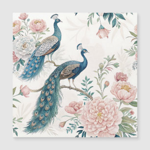 Carte Magnétique Paon Élégant Floral Vintage (6)