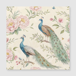 Carte Magnétique Paon Élégant Floral Vintage (9)