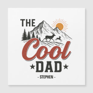 Carte Magnétique Papa Cool - Rustic Mountain et Deer Design