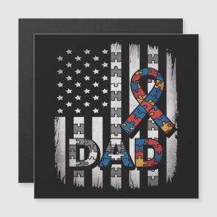Carte Magnétique Papa sensibilisation à l'autisme Drapeau USA Fête