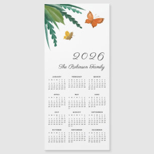 Carte Magnétique Papillons aquarelles élégants Calendrier mignon 20