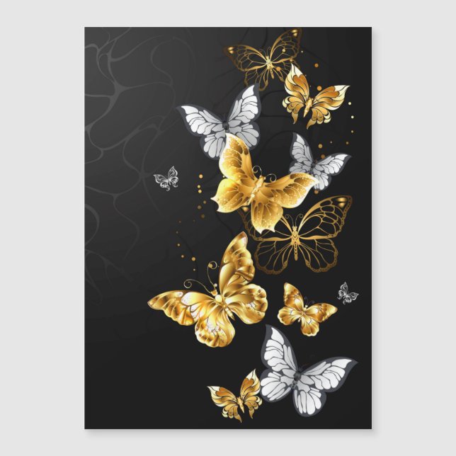 Carte Magnétique Papillons d'or (Devant)