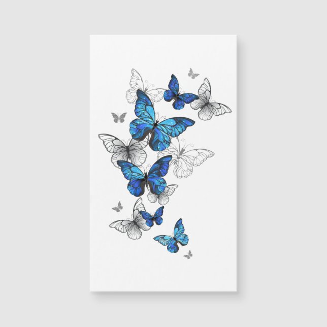 Carte Magnétique Papillons volants bleus Morpho (Devant)