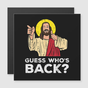 Carte Magnétique Pâques devine qui est de retour Jésus drôle religi