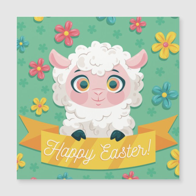 Carte Magnétique Pâques mignonnes (Devant)