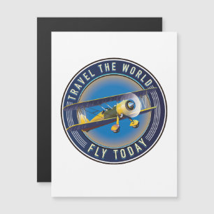 Carte Magnétique Parcourez le patch voyage World Fly Today