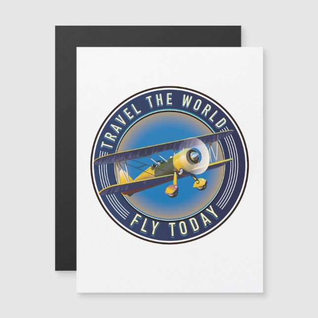 Carte Magnétique Parcourez le patch voyage World Fly Today (Devant / Derrière)