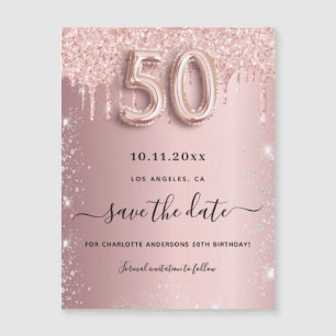 Carte Magnétique parties scintillant de rougeur de 50e anniversaire