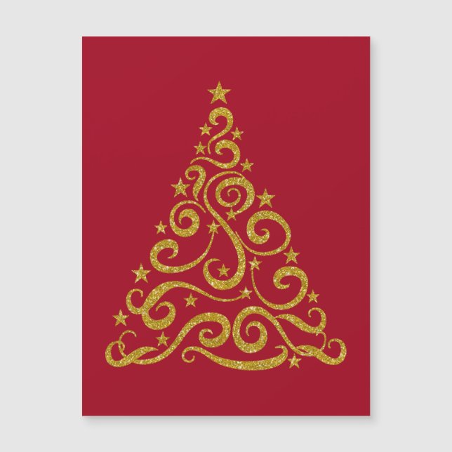 Carte Magnétique Parties scintillant d'or Faux Arbre à perches de N (Devant)