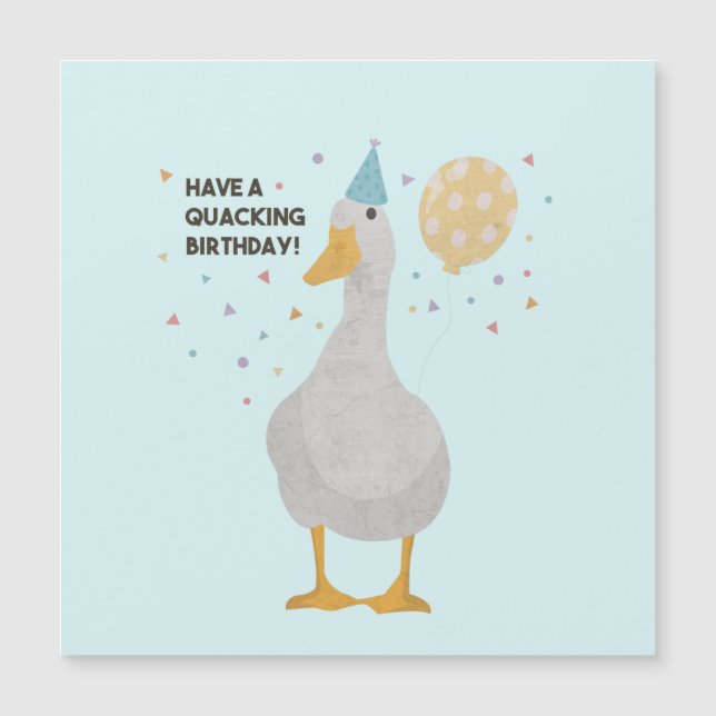 Carte Magnétique Party Duck Pun : Avoir un quille Anniversaire (Devant)