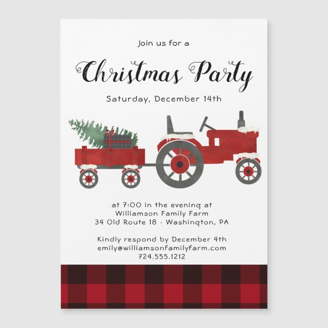 Carte Magnétique Pays Russe Red Buffalo a fait la fête de Noël (Devant)