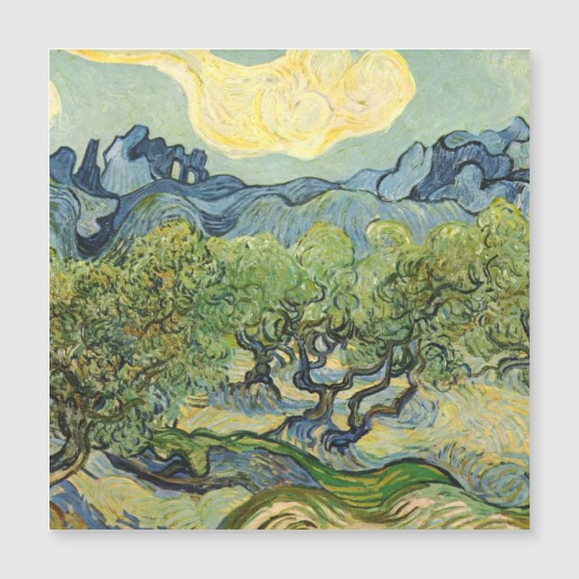 Carte Magnétique Paysage avec Olive Vincent Willem van Gogh (Devant)
