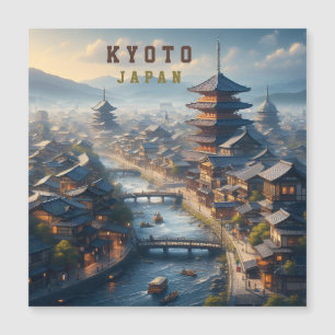 Carte Magnétique Paysage de Kyoto Japon Voyage Vintage