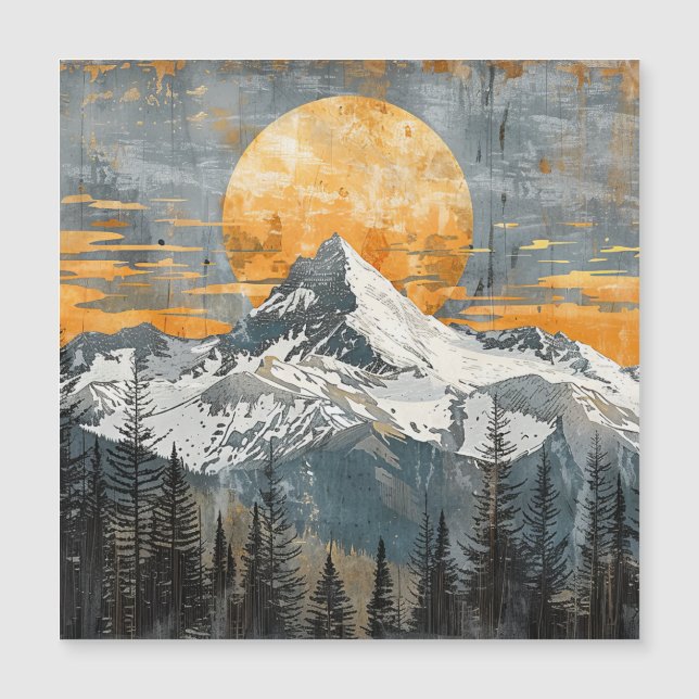 Carte Magnétique Paysage de montagne majestueux - Nature rustique (Devant)