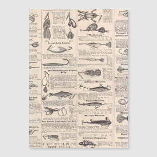 Carte Magnétique Pêche vintage leures : pêcheur d'antiquité des ann