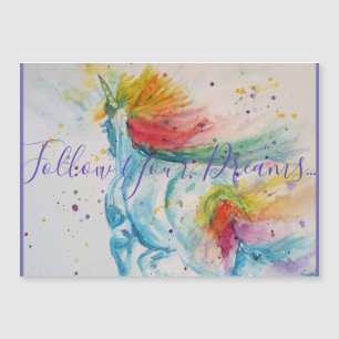 Carte Magnétique Peinture à l'aquarelle de licorne Cadeaux pour fil