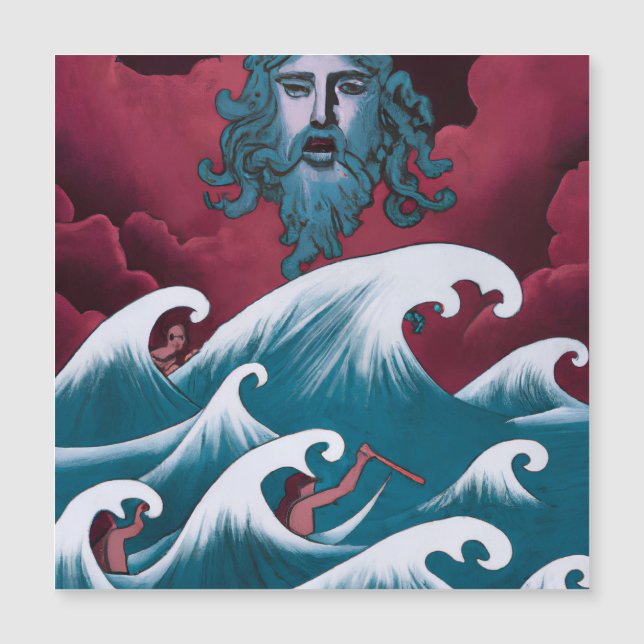 Carte Magnétique Peinture à l'huile de Neptune Crimson (Devant)