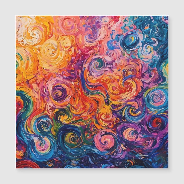 Carte Magnétique Peinture à l'huile de tourbillons psychédélique (Devant)
