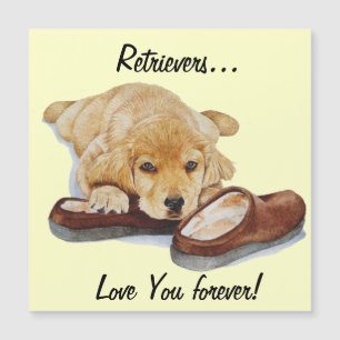 Carte Magnétique peinture de chien de chiot d'or récupérateur avec 