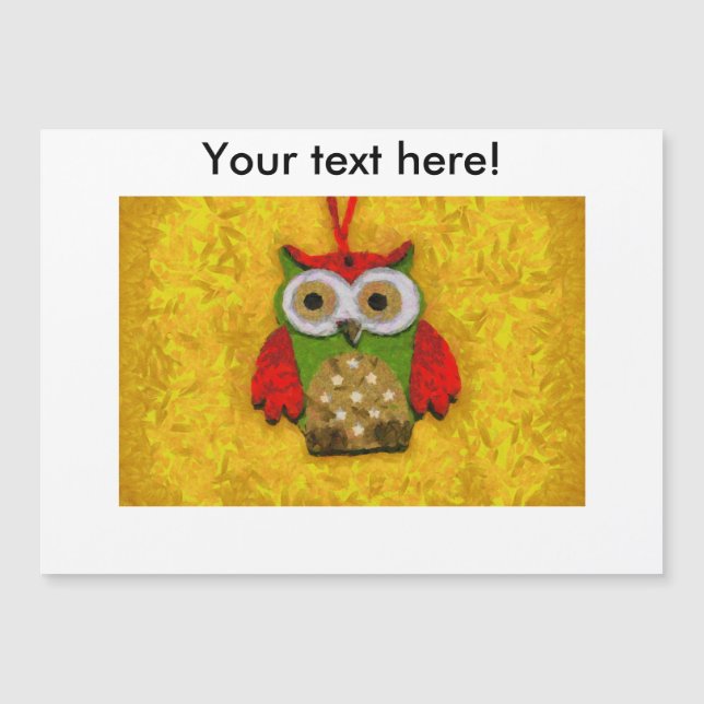 Carte Magnétique Peinture de hibou (Devant)