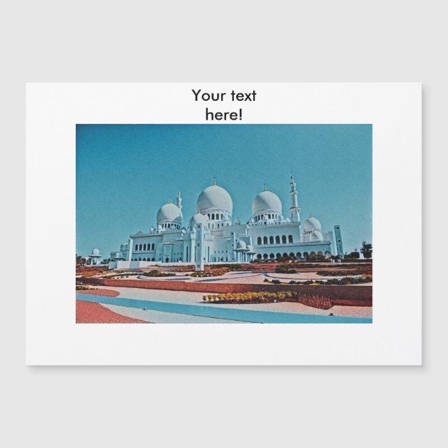Carte Magnétique Peinture de mosquée d'Abu Dhabi (Devant)