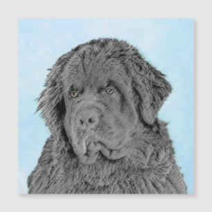 Carte Magnétique Peinture de Terre-Neuve - Cute Original Chien Art