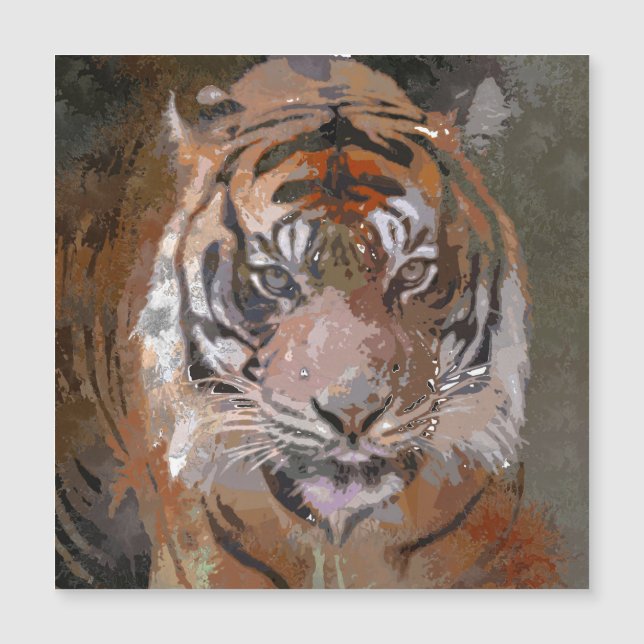 Carte Magnétique Peinture folle - Tigre (Devant)