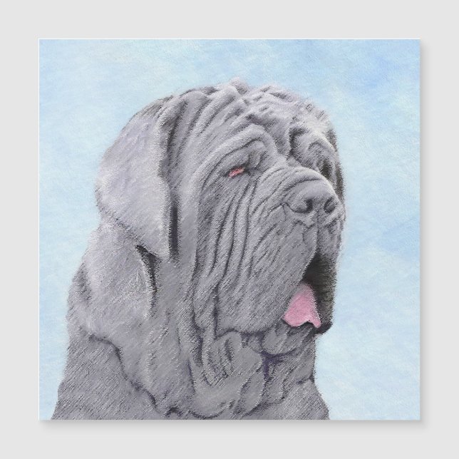 Carte Magnétique Peinture Mastiff Neopolitan - Art Chien original (Devant)