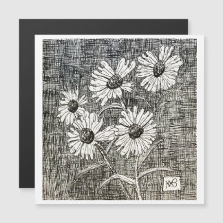 Carte Magnétique Pen and Ink Wild Flowers