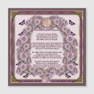 Carte Magnétique Penny d'aimant d'ange de ciel