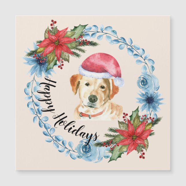 Carte magnétique père Noël Casquette Yellow Lab (Devant)