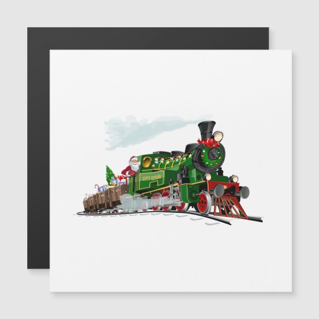 Carte Magnétique Père Noël Express (Devant / Derrière)