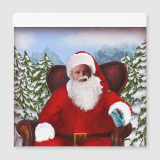 Carte Magnétique Père Noël personnalisée Ajouter votre photo