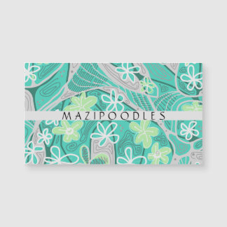 Carte Magnétique Personal Creative Floral Neuro Art Teal Green