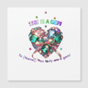 Carte Magnétique Personnalisé Elle Est Un Cœur De Gemme Bijou De Pi