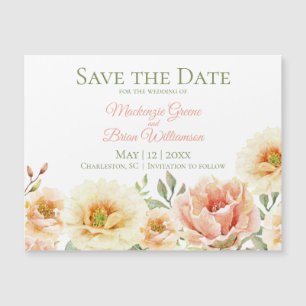 Carte Magnétique Personnalisé Enregistrer L'Aimant Date - Fleurs Aq