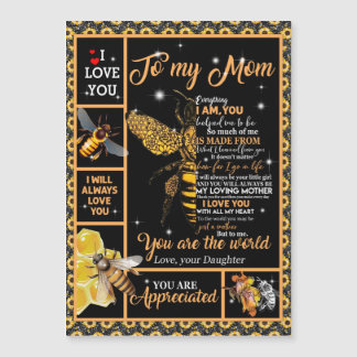 Carte Magnétique Personnalisé pour ma mère amour de la fille abeill