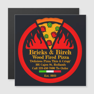 Carte Magnétique Personnaliser Pizza Fabriquée en bois Restaurant P