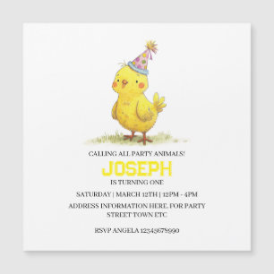 Carte Magnétique Petite ferme de poussins Anniversaire poulet
