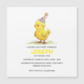 Carte Magnétique Petite ferme de poussins Anniversaire poulet