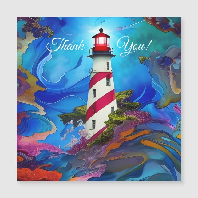 Carte Magnétique Phare dans un Merci de tempête (Devant)