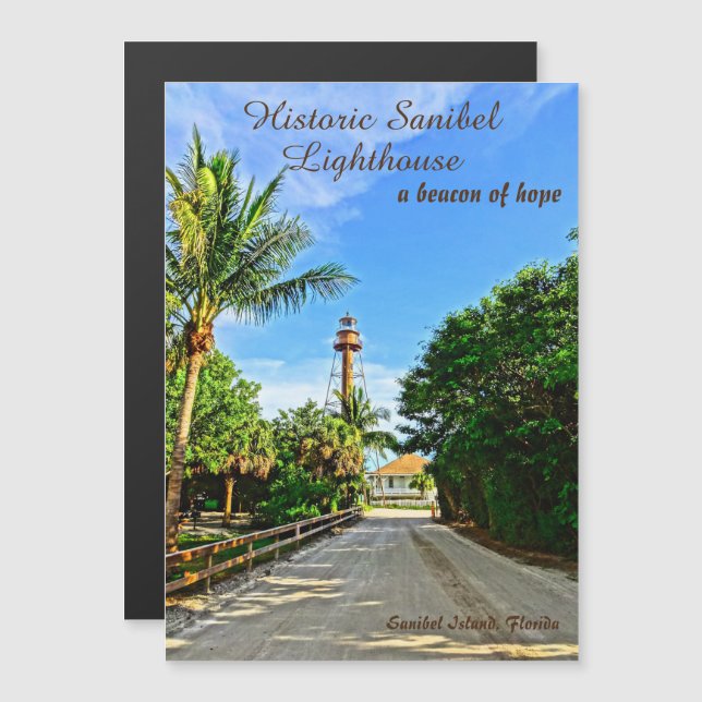 Carte Magnétique Phare de Sanibel Island Floride Phare de l'espoir (Devant / Derrière)