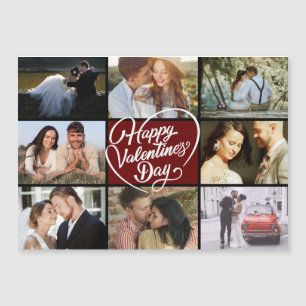 Carte Magnétique Photo Collage Heureuse Sainte-Valentin