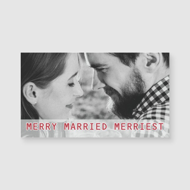 Carte Magnétique Photo couple marié Noël (Devant)